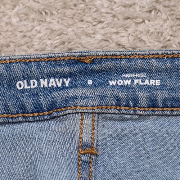 Old Navy High Rise WOW Flare Light Blue Jeans Denim Womens Size 8 NWOT - Picture 5 of 12